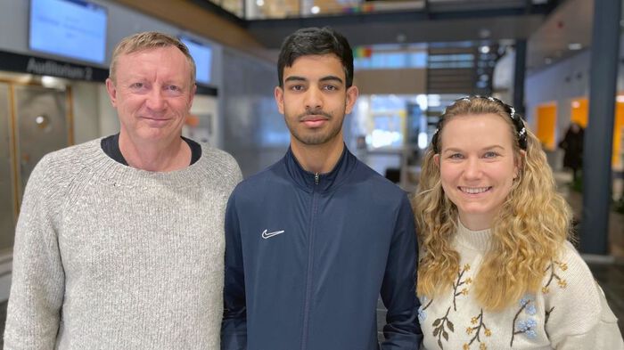 Eyvind Elstad, Abdul Hafiz og Nina Eriksdatter. Foto
