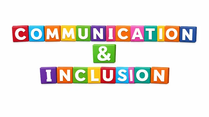 Communication & Inclusion som tekst-bokser