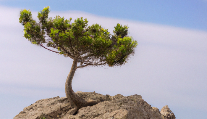 dall·e-2023-02-02-13.06.16---realistic-photo-of-a-tree-growing-alone-on-a-rock