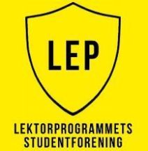 Logo til lektorprogrammets studentforening. Gul bakgrunn med forkortelsen LEP