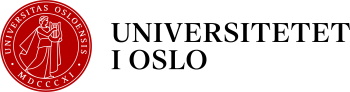 Red, white and black logo for the University of Oslo
