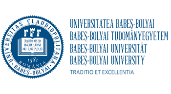 White and blue logo for Babes-Bolyai university