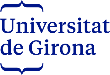 Blue and white logo for University of Girona