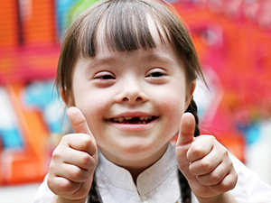 A little girl with Down's syndrome