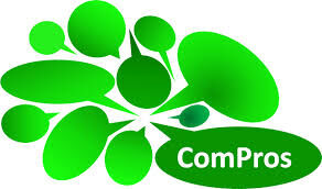 Logo med grønne snakkebobler for ComPros