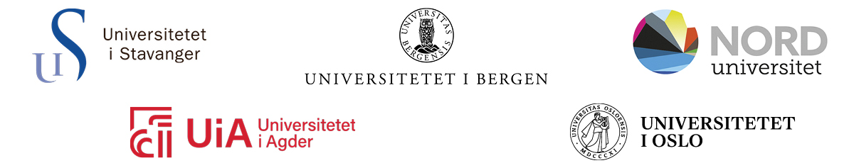 Logo til alle universiteter som er partner i senteret