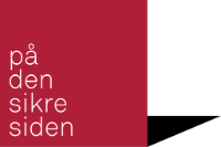 Tekst "på den sikre siden" på rød bakgrunn