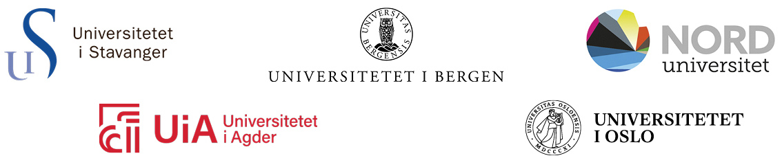 Loger fra Universitetet i Stavager, Universitetet i Bergen, Nord Universitet, Universitetet i Agder og Universitetet i Oslo